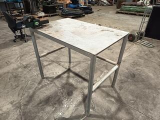 Metal Workbench with Black Steel Bench Vice