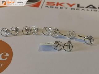 5x Pairs of Silver Mountain Peaks Stud Earrings