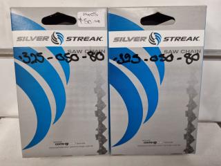 2x Silver Streak Replacement Chain Saw Chains, 0.325-050-80