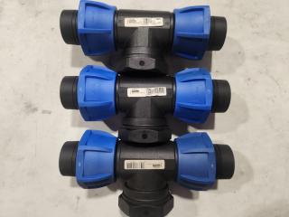 3 x LDFT50 50mm Female Tees