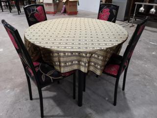 1200mm Diameter Round Restaunt Table w/ 4x Chairs