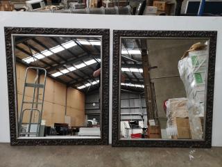 2x Stylish Matching Large Wall Mirrors