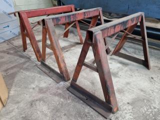 3x Steel Sawhorses