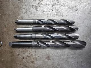 4 x Large Morse Taper Drill Bits