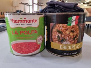 2x 2.5kg Cans of Chickpeas & Chopped Tomatoes