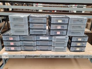 9x Plastic Storage Drawer Units