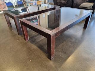 2x Wood / Glass Coffee Tables
