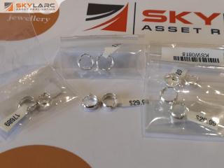 5x Pairs of Sterling Silver Ear Loop Earrings