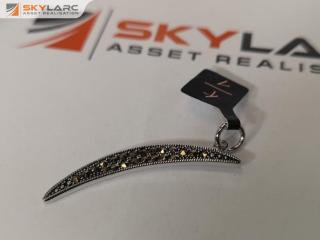 Moon Crescent Macasite Pendant | Sterling Silver | KIRSTIN ASH