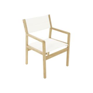 4 Seasons Teak Palma Outdoor Sling Dining Chair, Fossil, New
