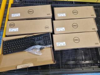 6x Dell Corded USB Keyboards, New