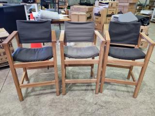 3x 4-Seasons Verano Outdoor Sling Bar Chairs
