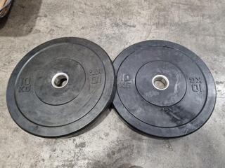 2x 10kg Black Bumper Weight Plates by XLR8