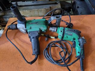 2x Hitachi Corded Drills