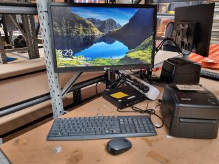 HP EliteDesk W/ Monitor, Label Printer