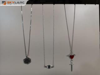 3x Assorted Sterling Silver & Aluminium Necklace Pendants