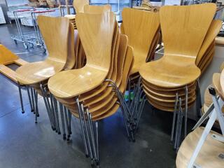 30x Stackable Natural Plywood Chairs