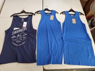 3x Men's Singlets by Swanndri & Natural Authentic, Size L
