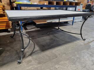 Stylish Iron Table Frame w/ Unfinished Tile Top