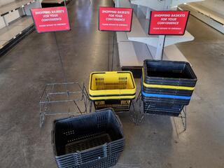 Retail Shopping Baskets w/ 3x Basket Stands