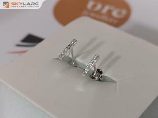 Natural Diamond Bar Stud Earrings | Sterling Silver | ORE Exclusives