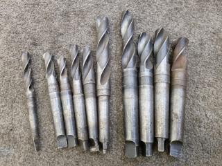 10x Drills w/ various Morse Taper Shanks