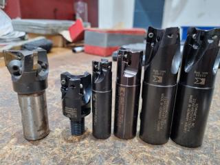 6x Assorted Indexable End Mill Cutters
