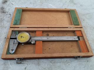 NSK 150mm Analog Vernier Caliper w/ Wood Case