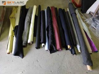 18x Assorted Synthetic Fabric & Vinyl Rolls