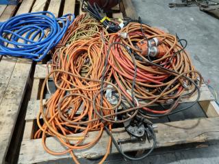 Pallet of Assorted Electrical Power Leads & Welding Cables
