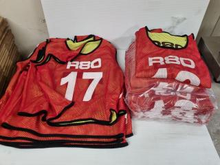 46x R80 Red/Yellow Numbered Reversable Team Bibs