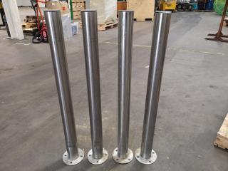 4x Stainless Steel Industrial Safety Bollards