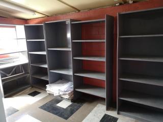 Assorted Lot of Steel Workshop Shelving Units & Components