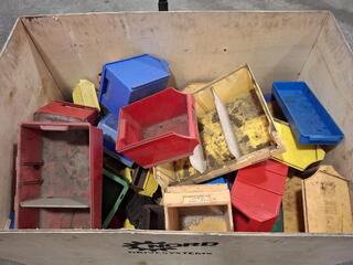 Large quantity of Plastic Storage Bins
