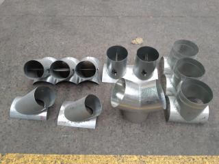 11 Assorted Galvinised Flueing Joiners/Adapters