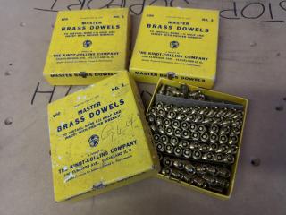 270+ Vintage Antique Pattern Makers Brass Master Dowels, Size 3