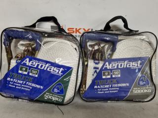 2x Aerofast 5000kg  Ratchet Tiedowns Kits