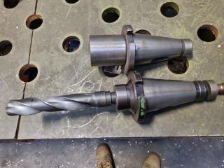 2x CAT50 Type Tool Holders w/ Morse Taper Bases