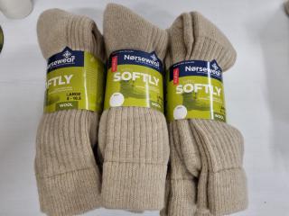 Norsewear Softly Wool Blend Socks, 3x 3-Packs, Size Large