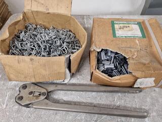 Shipping Strapping Clips & Buckles w/ Crimping Tool