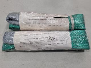 2x JBS Flat Webbing Slings, 1-Metre, 2000kg Each