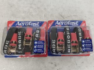 2x Aerofast Triple Packs of 4m x 25mm Tiedowns