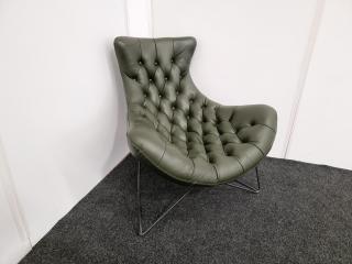 Sessel Style Curved Lounge Chair - Leather