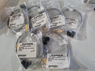 5x Turck Actuator and Sensor Cordsets, New