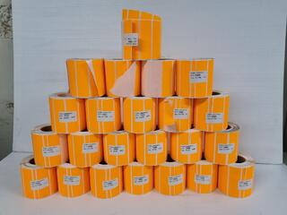 23x Rolls of Orange Rectangle Stickers