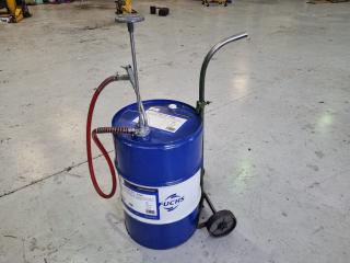 Fuchs Titan ATF 4400 Fluid, partial 60L Barrel w/ Dispensing Pump & Trolley