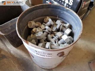 Bin of Galv Metric Bolts