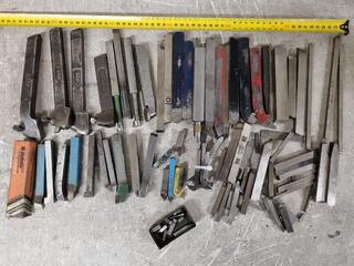 Assorted Lathe Turning Tools & Turning Steel
