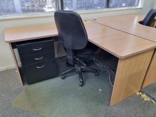 Office Corner Desk w/ Mobile Drawers, Chair