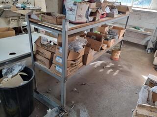 Assorted Fadtening Hardware w/ Heavy Steel Shelving Unit